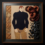 Athlete - Edward Penfield Art Print / Canvas Framed Mixed-media Artwork Stylized Illustration Man Black Tan Penfield’s, Harper’s Monthly,