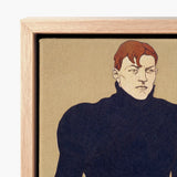 Framed Artwork Stylized Illustration Man Reddish-brown Hair Dark Edward Penfield’s Athlete, Harper’s Monthly Art, Director, Penfield, Print