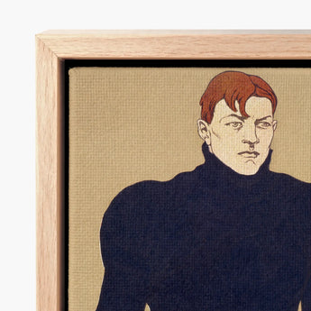 Framed Artwork Stylized Illustration Man Reddish-brown Hair Dark Edward Penfield’s Athlete, Harper’s Monthly Art, Director, Penfield, Print