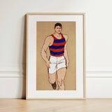 Athlete Running - Edward Penfield Art Print / Canvas, 12x18’’ / 31x46cm / Natural Frame / Matboard, Posters Prints & Visual Artwork, Toby