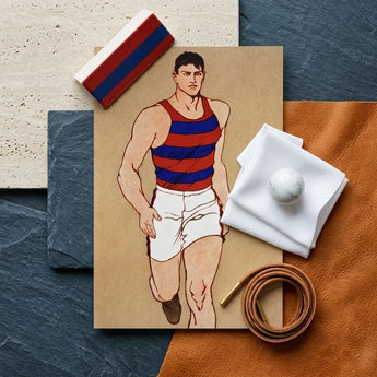 Athlete Running - Edward Penfield Art Print / Canvas, Penfield’s, Warm Sand-ochre Field, Edwardian Sporting Ideal, Made, Prints