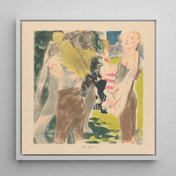Athletes Dressing - John Copley Art Print / Canvas, 12x12’’ / 31x31cm / White Frame, Posters Prints & Visual Artwork, Toby Leon