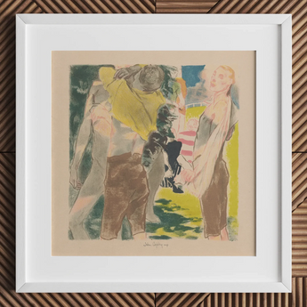 Athletes Dressing - John Copley Art Print / Canvas, 12x12’’ / 31x31cm / White Frame / Matboard, Posters Prints & Visual Artwork, Toby Leon