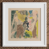 Athletes Dressing - John Copley Art Print / Canvas Framed Artwork Stylized Colorful Illustration Figures Abstract Composition, Strips,