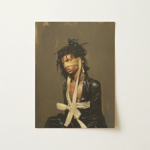 Chercheur d’attention - Tirage d’art / toile de bondage gay noir 
