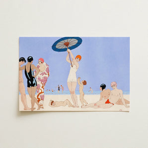 Au Lido - George Barbier 1920s Beach Fashion Art Print / Canvas, 18x12’’ / 46x31cm / Unframed / no Border, Posters Prints & Visual Artwork,