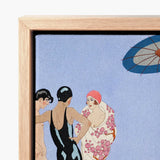 Artistic Canvas Print Art Deco-style Figures Swimwear Framed George Barbier, 1920s Beach Chic