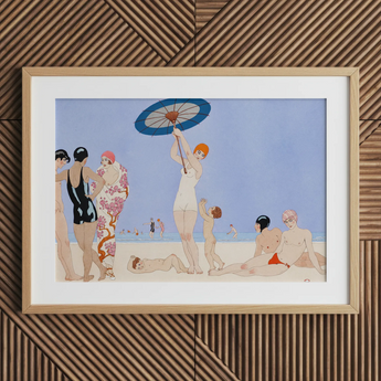 Au Lido - George Barbier 1920s Beach Fashion Art Print / Canvas, George Barbier, 1920s Beach Chic, Barbier 1920s Beach