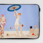 Au Lido - George Barbier 1920s Fashion Art Laptop Sleeve, Laptop Sleeve Vintage-style Beach Scene Illustration