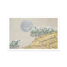 Autumn Evening Kamisaka Sekka Art Print, 36x24’’ / 92x61cm / Unframed, Japanese Style House Moonlit Sky