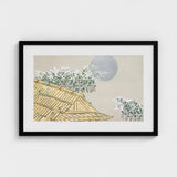 Autumn Evening - Kamisaka Sekka Art Print / Canvas Black-framed Traditional Japanese-style Roof White Blossoms, Lacquered Hush Presses
