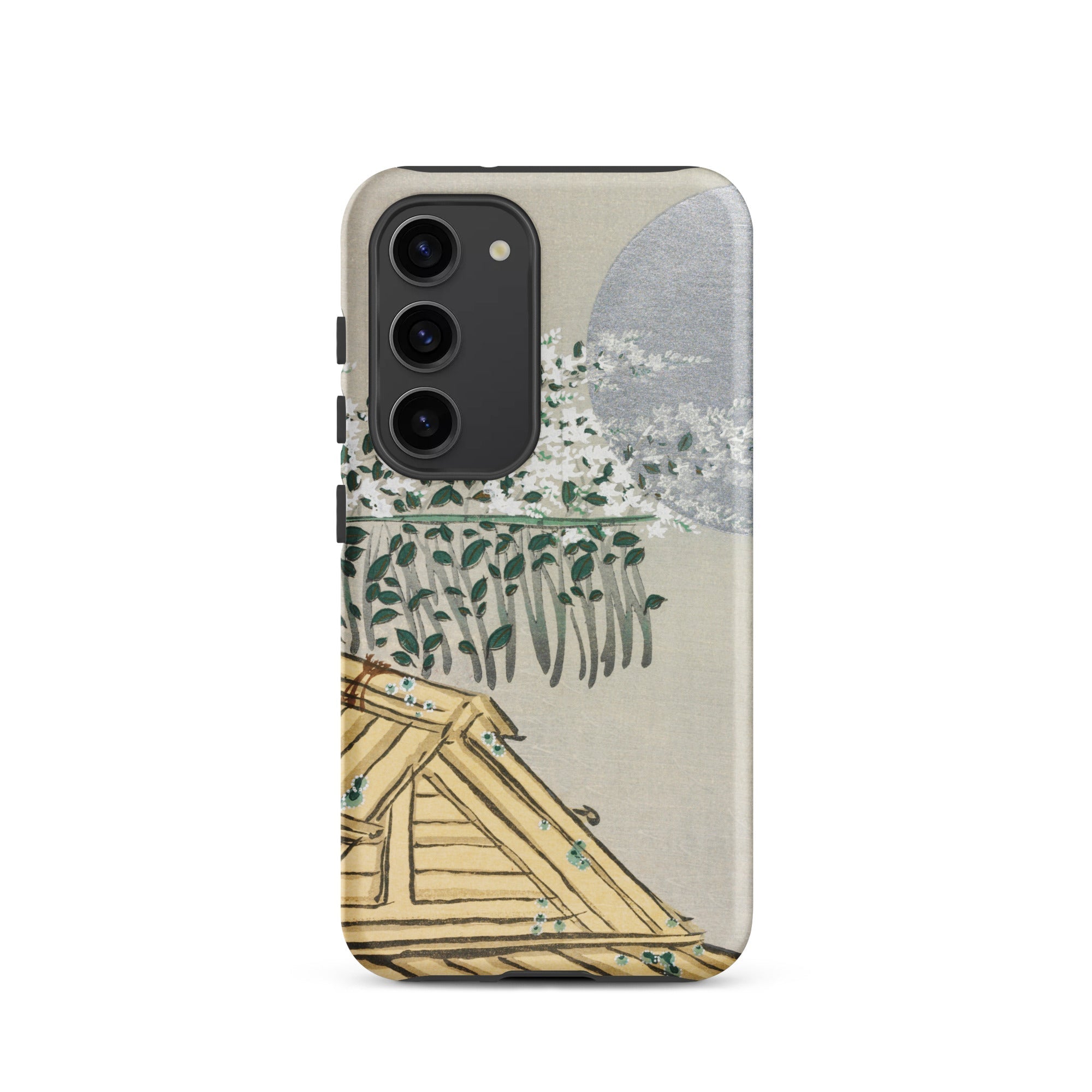 Autumn Flowers (aki no Hana) Kamisaka Sekka Samsung Case, Galaxy S23 / Matte, Beige Smartphone Case Artistic Depiction House Moon