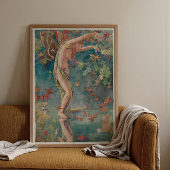 Autumn Scattering Leaves - John La Farge Art Print / Canvas, Autumn Scattering Leaves, Autumn Scattering, Scattering Leaves, John La