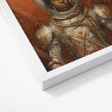 Framed Artwork Astronaut Detailed Metallic Silver Red Spacesuit Black Lesbian, Aesthetic, Queerest