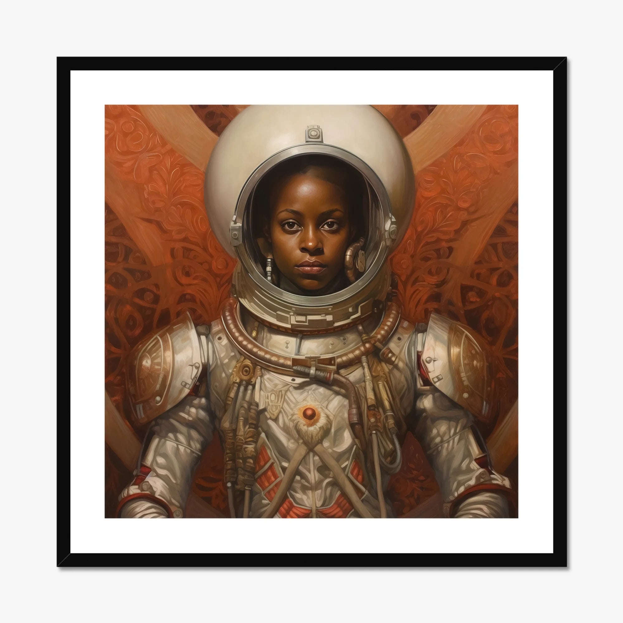Ava - Black Lesbian Astronaut Art Print, Framed Portrait Black Astronaut