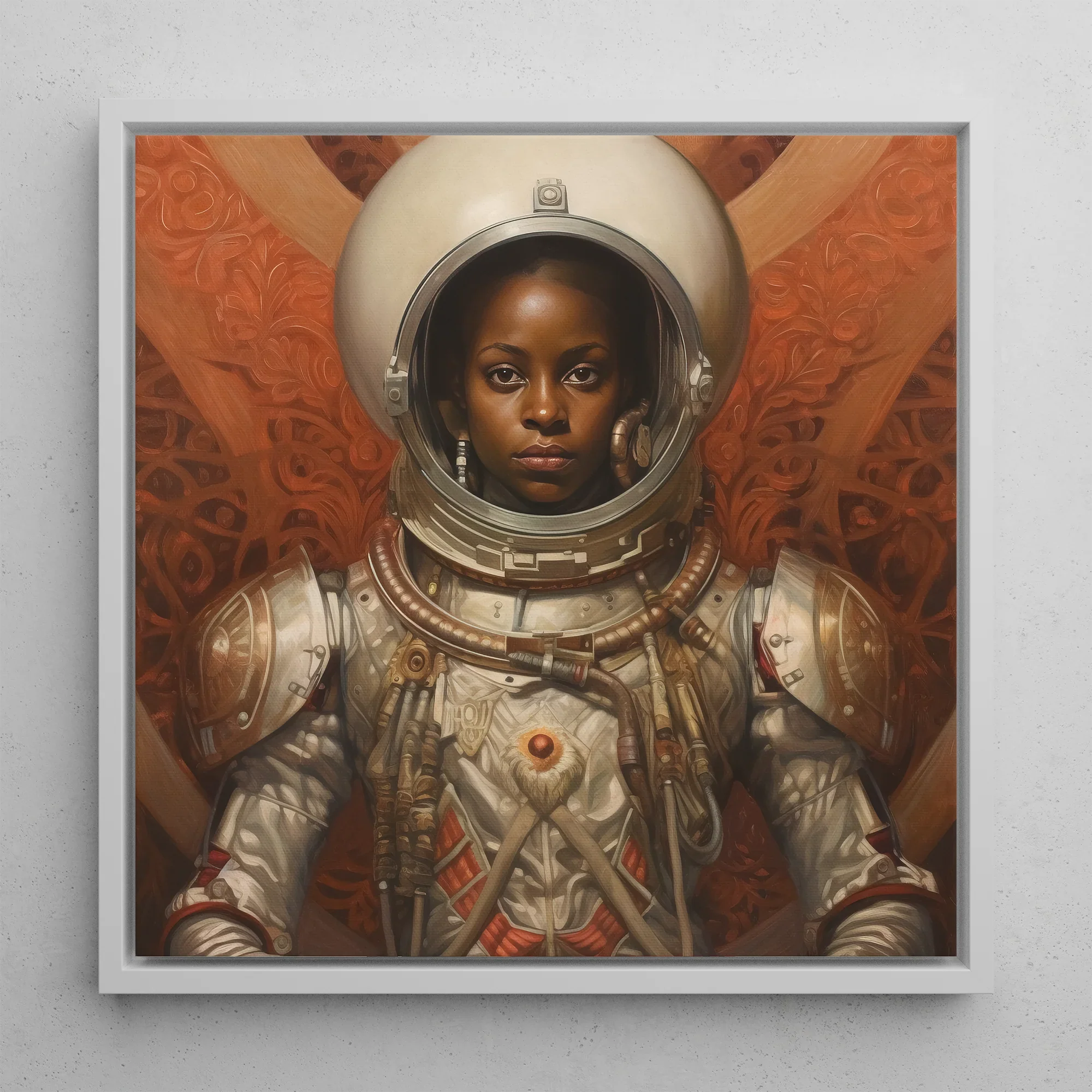 Ava Black Lesbian Astronaut Framed Canvas, Framed Portrait Black Astronaut