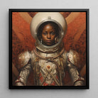 Ava - Black Lesbian Astronaut Framed Canvas - 28’’x28’’