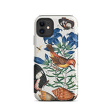 Avadavat Gentian Sawfly Swallowtail and Shells - James Bolton Iphone Case, 11 / Matte, Floral Fauna Patterned Phone Case
