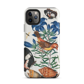 Avadavat Gentian Sawfly Swallowtail and Shells - James Bolton Iphone Case, 11 Pro Max / Matte, Floral Fauna Patterned Phone Case