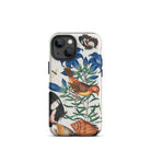 Avadavat Gentian Sawfly Swallowtail and Shells - James Bolton Iphone Case, 13 Mini / Tough Phone, Floral Fauna Patterned Phone Case