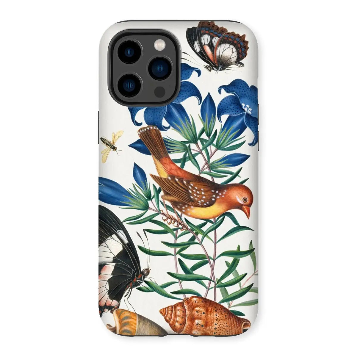 Avadavat Gentian Sawfly Swallowtail and Shells - James Bolton Iphone Case - 14 Pro Max / Matte - Mobile Phone Cases