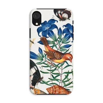 Avadavat Gentian Sawfly Swallowtail and Shells - James Bolton Iphone Case, Xr / Matte, Decorative Phone Case Colorful Nature Scene Flowers