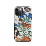 Avadavat Gentian Sawfly Swallowtail and Shells - James Bolton Phone Case Iphone 12 Pro / Matte Floral Fauna Patterned Phone Case James