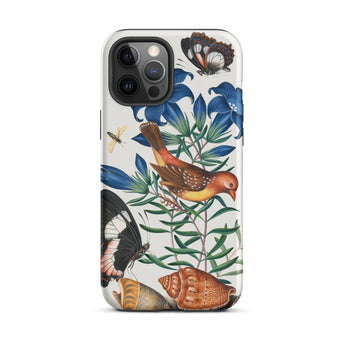 Avadavat Gentian Sawfly Swallowtail and Shells - James Bolton Phone Case Iphone 12 Pro Max / Matte Floral Fauna Patterned Phone Case James