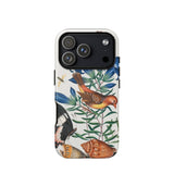 Avadavat Gentian Sawfly Swallowtail and Shells - James Bolton Phone Case Iphone 17 Pro / Matte White Brown Floral Phone Case Birds Leaves