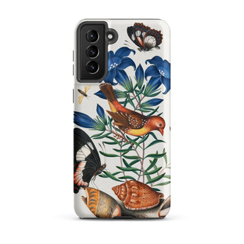 Avadavat Gentian Sawfly Swallowtail and Shells - James Bolton Phone Case Samsung Galaxy S21 Plus / Matte White Phone Case Adorned Detailed