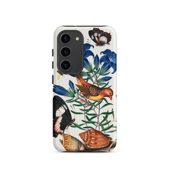 Avadavat Gentian Sawfly Swallowtail and Shells - James Bolton Phone Case Samsung Galaxy S23 / Matte White Phone Case Adorned Detailed