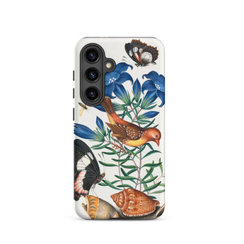 Avadavat Gentian Sawfly Swallowtail and Shells - James Bolton Phone Case Samsung Galaxy S24 / Matte White Phone Case Adorned Detailed