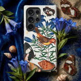 Avadavat Gentian Sawfly Swallowtail and Shells - James Bolton Phone Case White Samsung Galaxy S23 Ultra Phone Case Adorned James Bolton’s