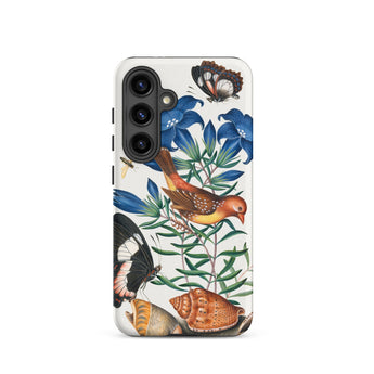 Avadavat Gentian Sawfly Swallowtail and Shells - James Bolton Samsung Case, Galaxy S24 / Matte, White Smartphone Case Colorful