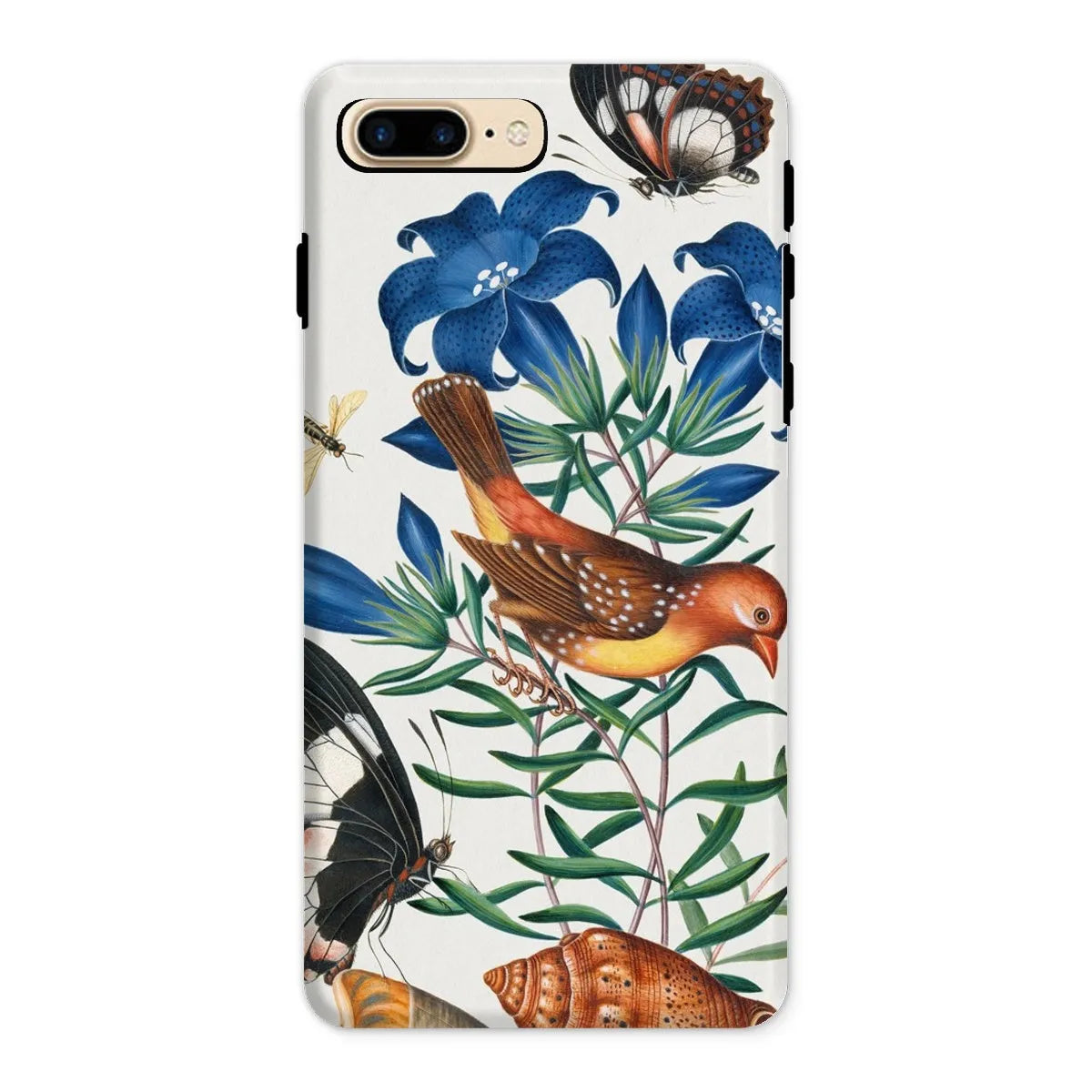 Avadavat Gentian Sawfly Swallowtail And Shells Phone Case - James Bolton - Iphone 8 Plus / Matte - Mobile Phone Cases