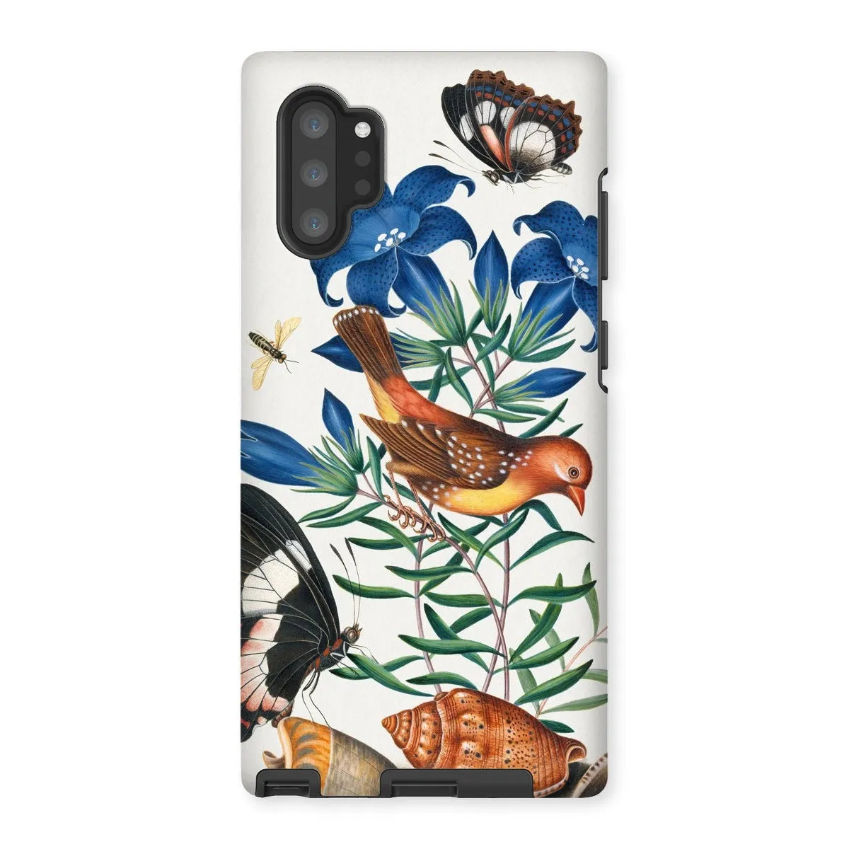 Avadavat Gentian Sawfly Swallowtail And Shells Phone Case - James Bolton - Samsung Galaxy Note 10p / Matte - Mobile