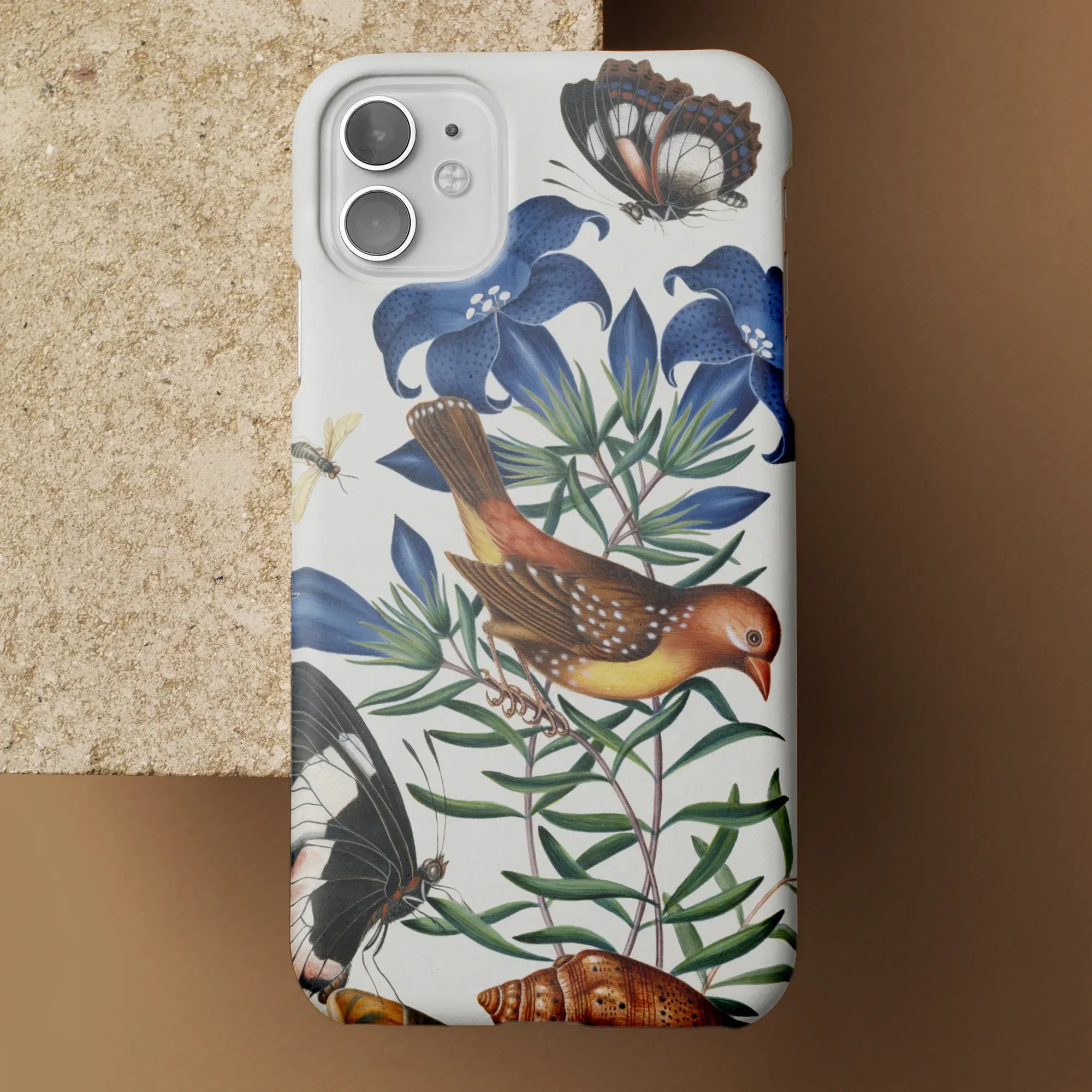 Avadavat Gentian Sawfly Swallowtail And Shells Phone Case - James Bolton - Mobile Phone Cases - Aesthetic Art