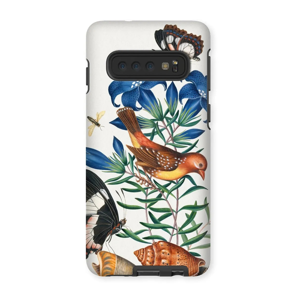Avadavat Gentian Sawfly Swallowtail And Shells Phone Case - James Bolton - Samsung Galaxy S10 / Matte - Mobile Phone