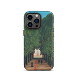 Avenue Saint Cloud Park - Henri Rousseau Phone Case Iphone 13 Pro / Matte Phone Case Painting Tree-lined Path Figures Henri Rousseau