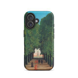 Avenue Saint Cloud Park - Henri Rousseau Phone Case Iphone 16 / Matte Phone Case Park Scene Henri Rousseau Iphone, Chestnut Leaves, Emerald