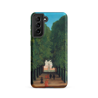 Avenue Saint Cloud Park - Henri Rousseau Samsung Case, Galaxy S21 / Matte, Smartphone Case Painting Tree-lined Path Figures