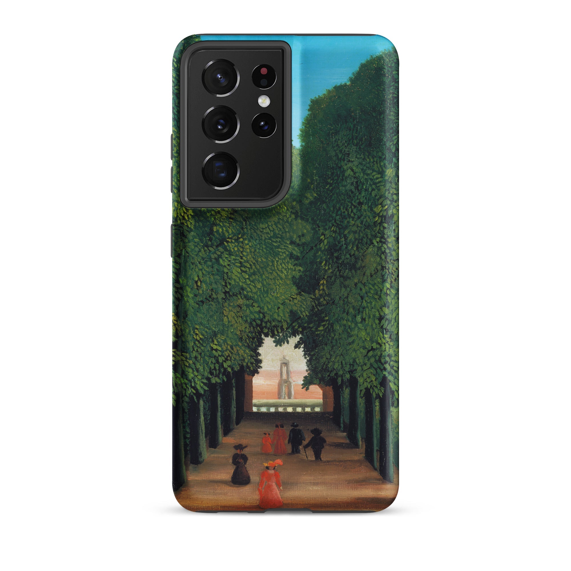 Avenue Saint Cloud Park Henri Rousseau Samsung Case, Galaxy S21 Ultra / Matte, Smartphone Case Painted Scene Tree Lined Avenue Figures