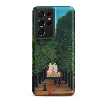 Avenue Saint Cloud Park - Henri Rousseau Samsung Case, Galaxy S21 Ultra / Matte, Smartphone Case Painted Scene Tree-lined Avenue Figures