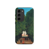 Avenue Saint Cloud Park - Henri Rousseau Samsung Case, Galaxy S23 / Matte, Smartphone Case Classical Painting Tree-lined Avenue Figures