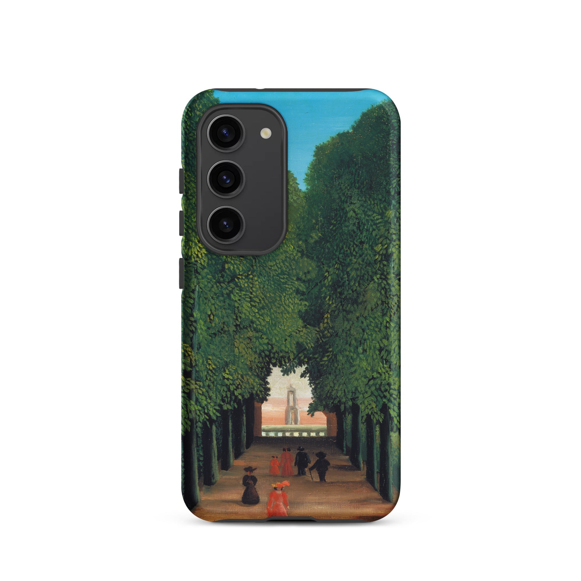 Avenue Saint Cloud Park Henri Rousseau Samsung Case, Galaxy S23 / Matte, Smartphone Case Classical Painting Tree Lined Avenue Figures