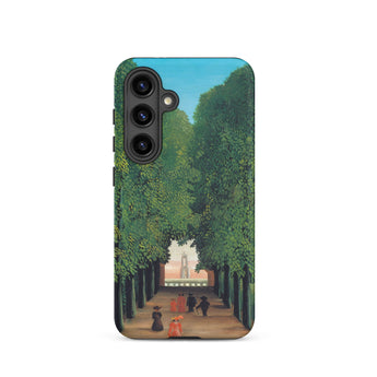 Avenue Saint Cloud Park - Henri Rousseau Samsung Case, Galaxy S24 / Matte, Smartphone Case Classical Painting Tree-lined Avenue Figures