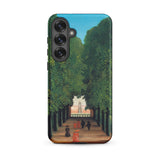 Avenue Saint Cloud Park - Henri Rousseau Samsung Case, Galaxy S25 Plus / Matte, Smartphone Case Classical Painting Tree-lined Avenue Figures