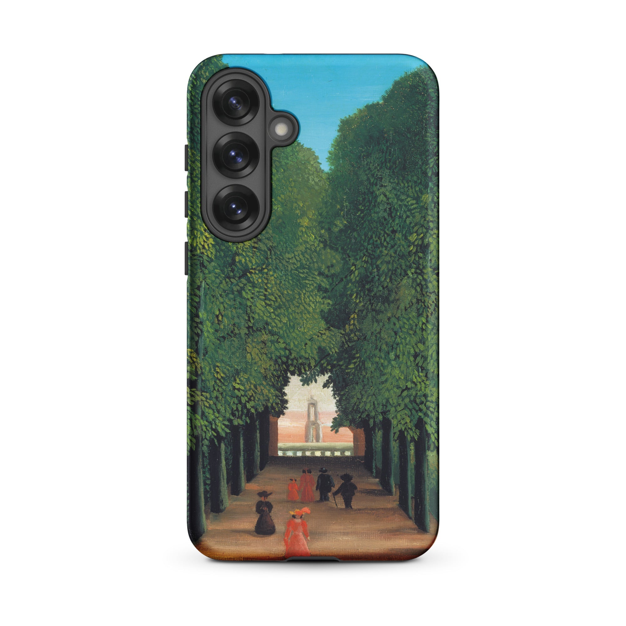 Avenue Saint Cloud Park Henri Rousseau Samsung Case, Galaxy S25 Plus / Matte, Smartphone Case Classical Painting Tree Lined Avenue Figures