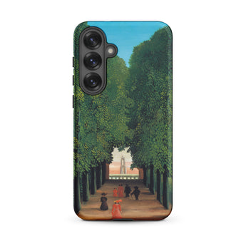 Avenue Saint Cloud Park - Henri Rousseau Samsung Case, Galaxy S25 Plus / Matte, Smartphone Case Classical Painting Tree-lined Avenue Figures