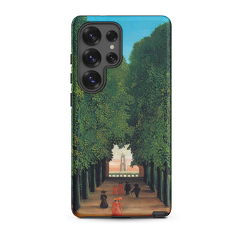 Avenue Saint Cloud Park - Henri Rousseau Samsung Case, Galaxy S25 Ultra / Matte, Smartphone Case Painted Scene Tree-lined Avenue Figures